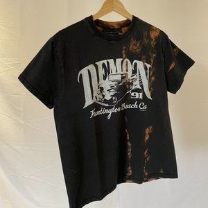 UPCYCLED Acid Wash Black Graphic Short Sleeved Tee